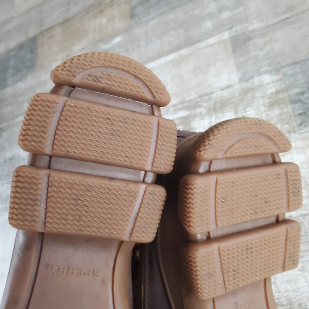 Sperry The Summit Womens‎ Rain Boot Sz 8 Brown Waterproof Lace Up Round Toe